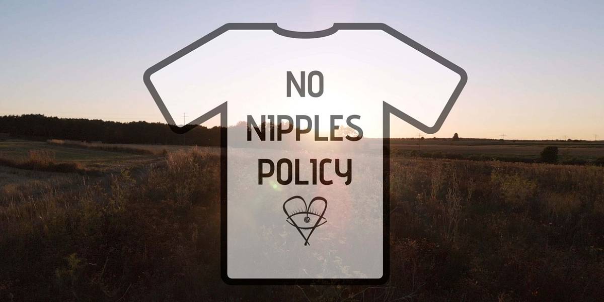 Shirt mit No Nipples Policy