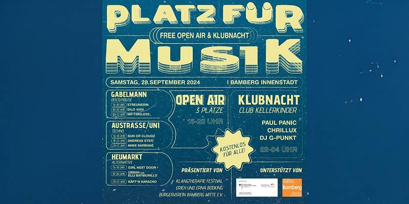Flyer free open air with club night Klangklubnacht
