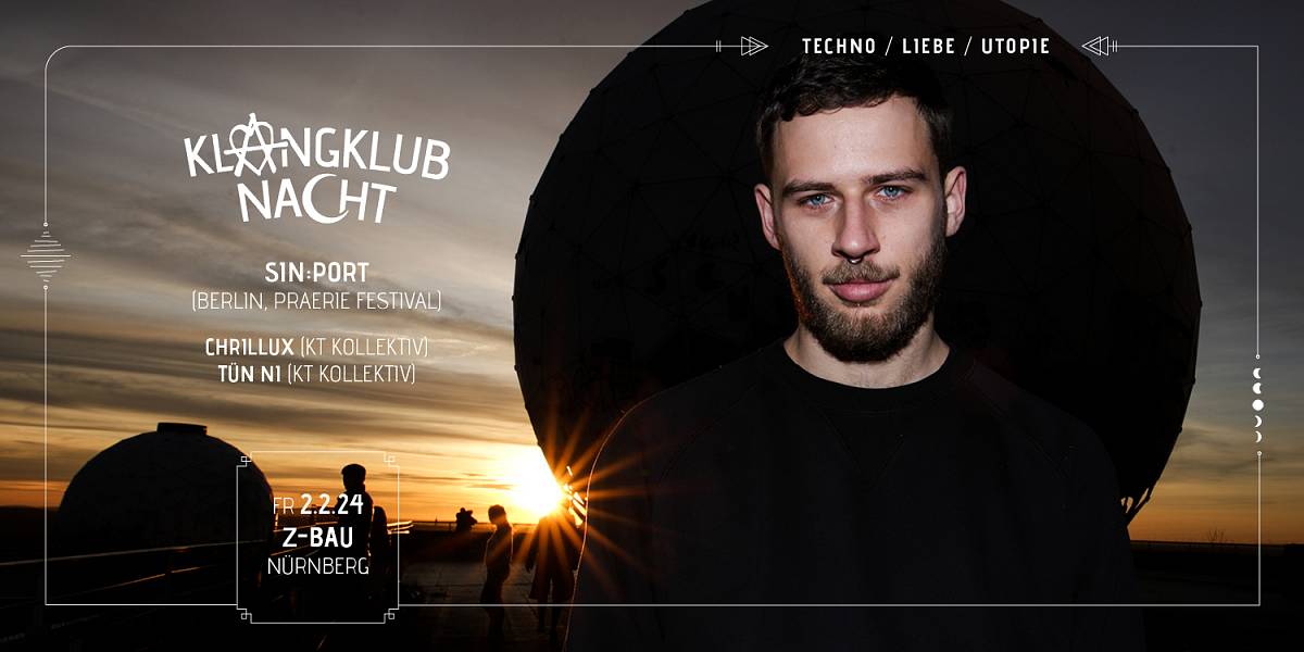 Flyer Klangklubnacht mit SIN:PORT Klangtherapie Festival