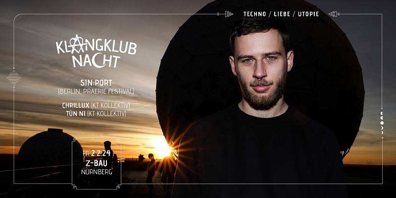 Flyer Klangklubnacht mit SIN:PORT Klangtherapie Festival