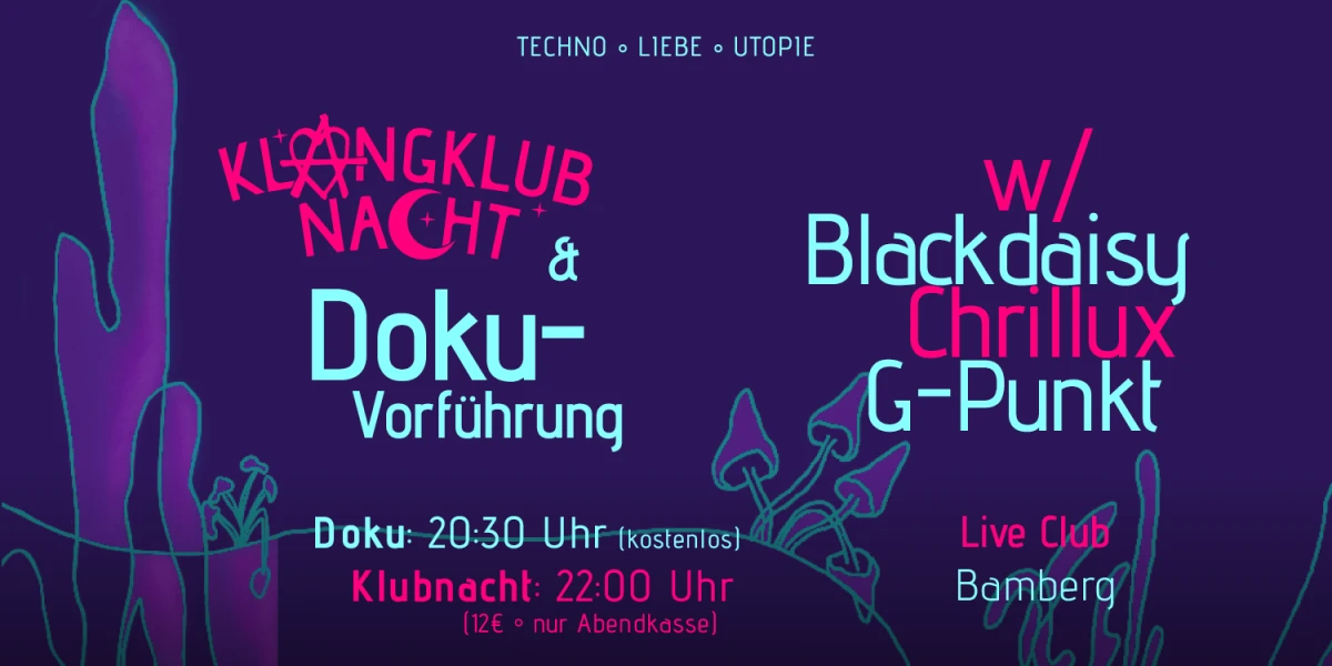 Flyer Klangklubnacht Live Club Bamberg 24.4.26